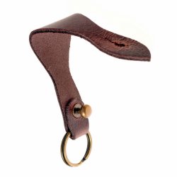 Schlüsselanhänger aus Leder mit Schlüsselring - 10 x 4 cm