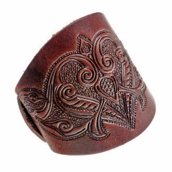 Leder-Armband mit Prägung - Mittelalter - LARP