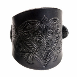Leder-Armband mit Prägung - Mittelalter - LARP
