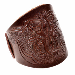 Leder-Armband 'Arabeske' im Mittelalter-Stil - 3 mm