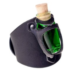 [03 AB-Trafla.br] Lederarmband mit Trankflasche – 10 ml Glasfläschchen für LARP & Cosplay (braun)