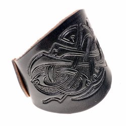 Lederarmband mit keltischer Prägung - LARP - 2 mm