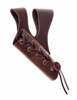 Mittelalterlicher Waffenhalter aus Leder - geschnürt