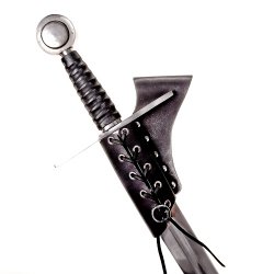 Mittelalterlicher Waffenhalter aus Rindsleder - 21 x 10 cm