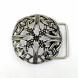 [09 Buck 4 DB:.fa.me] Koppel-Schnalle / Keltisch Durchbrochen (messingfarben)