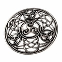 Iro-Keltische Brosche mit Knotenflechtwerk 5 cm - Accessoire für Mittelalter Gewandung, Historisches Reenactment und Fantasy Larp