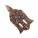 Wiikingerzeitliche Wadenwickel-Haken "Rabe", 1 Paar, Bronze oder Bronze versilbert