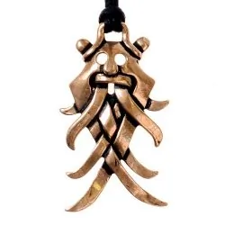 [0 Moes-Ma.b] Moesgard Maskenamulett - Bronze Anhänger Replik (Bronze)