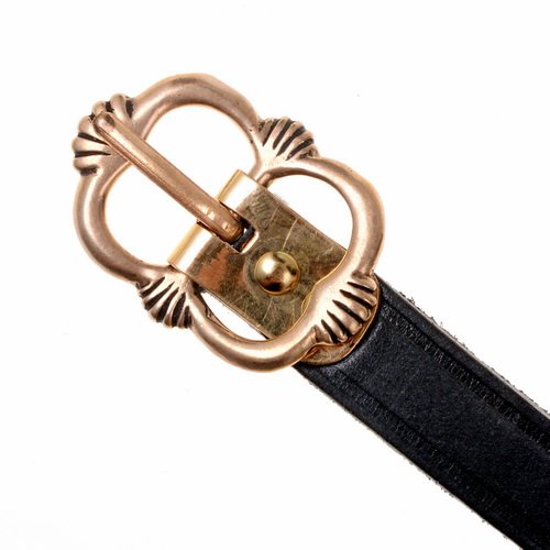 [10 MA-15 Sals.br] Mittelaltergürtel mit Bronze Schnalle "Salisbury" 1,5 cm Ledergürtel Spätmittelalterlicher Gürtel (braun)