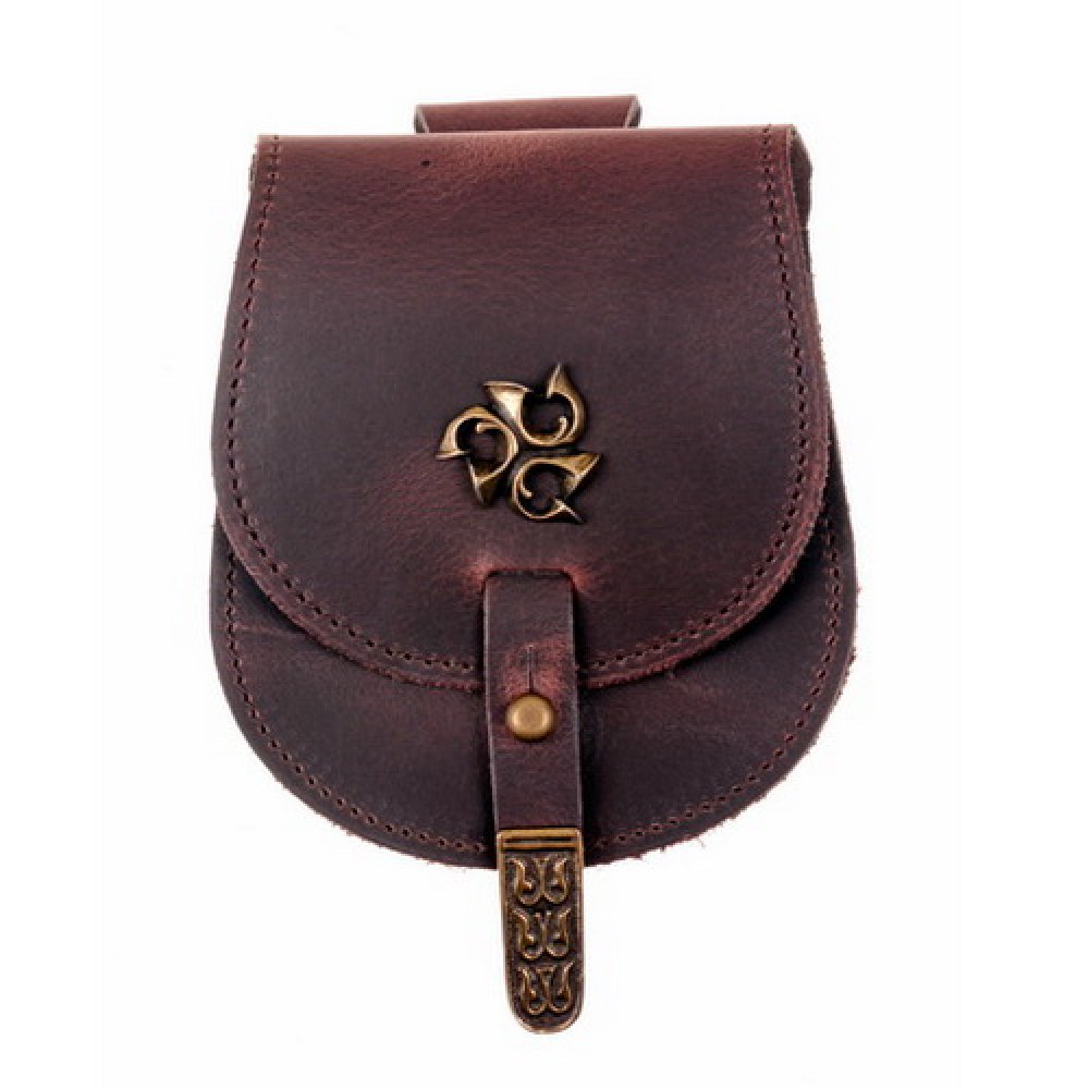 [01 T-KL Tromp.br] Tarsoly-Tasche - klein mit Triquetra - Gürteltasche (braun)