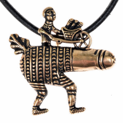 [0 PZ Barrow-b] Abzeichen "Phallustier mit Schubkarre" (Bronze)