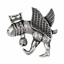 Anhänger "Geflügelter Penis mit Krone"