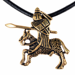 [0 Tjost-b] Mittelalter-Anhänger "Tjostender Ritter" (Bronze)