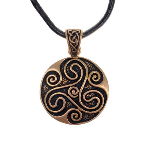 [0 Triskele.b] Amulett "Triskele"  - Accessoire, Schmuck für Mittelalter, LARP und Alltag (Bronze)