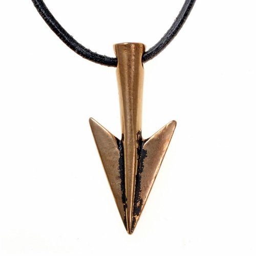 [0 Bro-Pfeil.b] Amulett Pfeilspitze  - Schmuck Anhänger (Bronze)