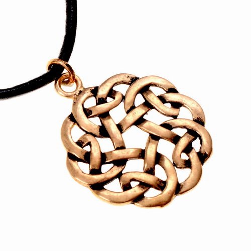 [0 Anh Knoten.b] Amulett Runder Knoten - Accessoire, Schmuck für Mittelalter, LARP und Alltag (Bronze)
