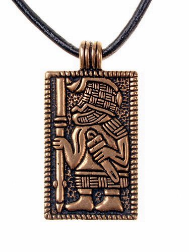 [0 Torslunda.b] Amulett Vendel-Krieger - Accessoire, Schmuck für Mittelalter, LARP und Alltag (Bronze)