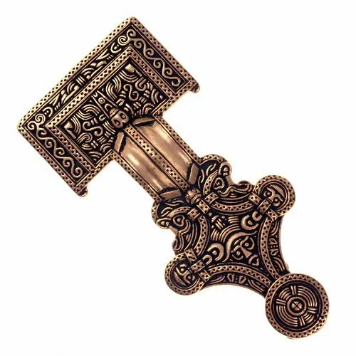 [07 Fib SQU.b] Angelsächsiche Breitkopf-Fibel Isle of Wight Replik Bronze (Bronze)