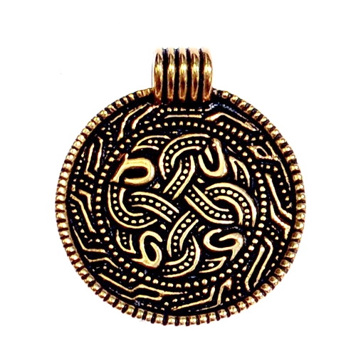 Angelsächsisches Schlangenamulett - Bronze Anhänger Replik