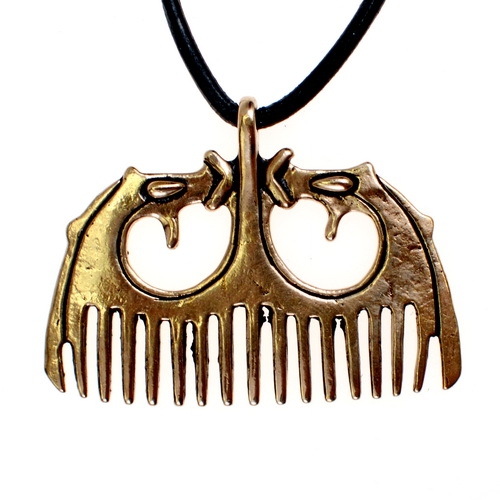 [0 Bartkamm.b] Bartkamm Amulett Bronze  - Replik Nachbildung nach Originalfund (Bronze)