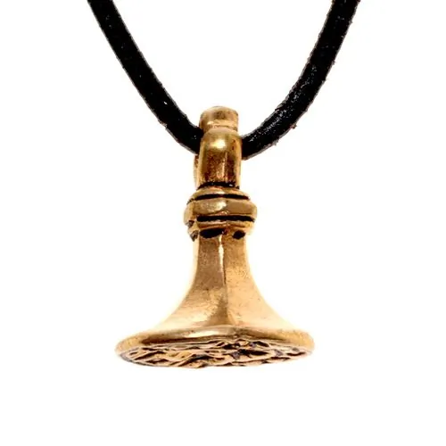 [0 Siegel.b] Bronze Anhänger 'Mittelalterliches Siegel' - Accessoire, Schmuck für Mittelalter, LARP und Alltag (Bronze)