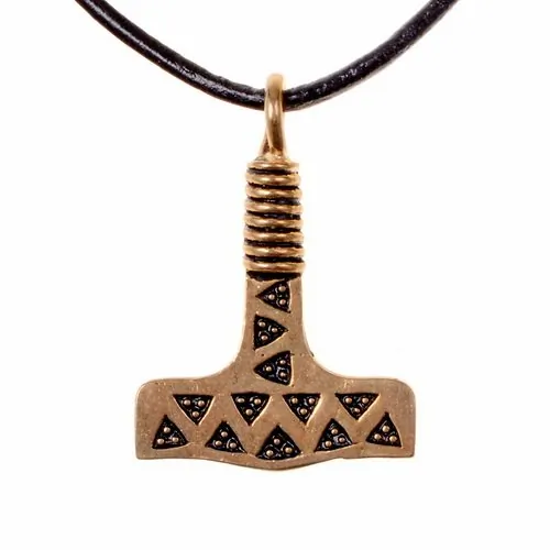 [0 TH Falster.b] Bronze Anhänger 'Thorshammer von Falster' - Accessoire, Schmuck für Mittelalter, LARP und Alltag (Bronze)