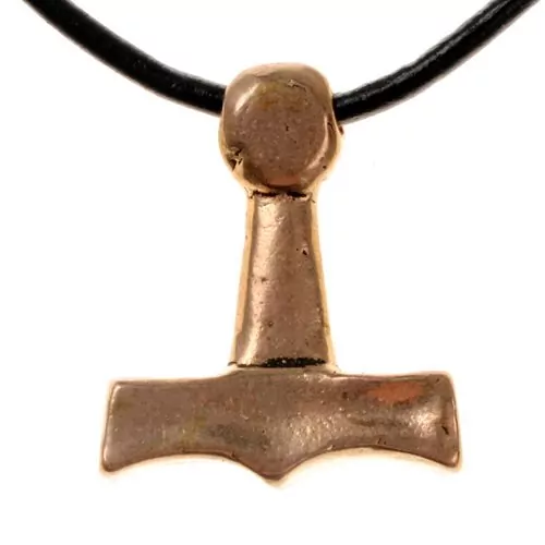 [0 TH Sejro.b] Bronze Anhänger 'Thorshammer von Sejro' - Accessoire, Schmuck für Mittelalter, LARP und Alltag (Bronze)