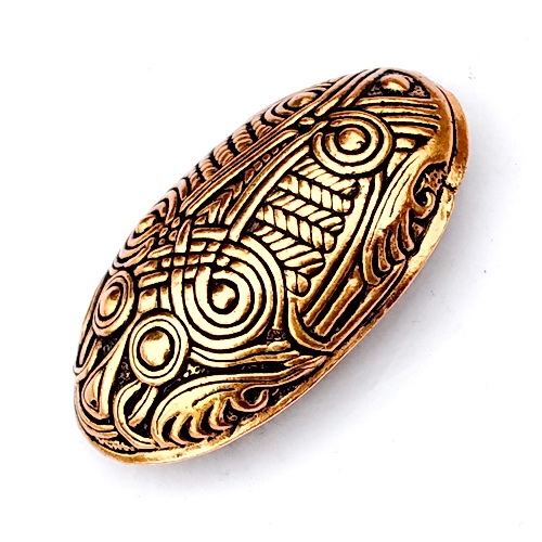 [07 Ov 0 Buckel.ma.br] Buckelfibel Vendelzeit Wikinger Fibel (Bronze)