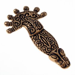 [07 Fi BueFrank-b] Fränkische Bügelfibel Merowinger Replik Bronze - Accessoire für Historische Gewandungen, Reenactment und Liverollenspiel (Bronze)