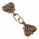 Gewandhaken 'Nordic Heart' - Wikinger-Herzdesign in Bronze und Echt versilbert aus Schweden