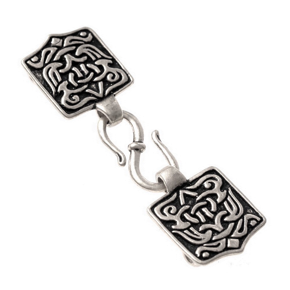 [06 GWH Orient-b] Gewandhaken 'Oriental Flair' - Wikinger Design mit orientalischem Touch in Bronze und Echt versilbert (Bronze)