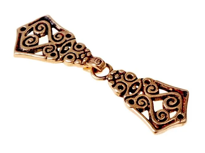 [06 GWH Avar] Gewandhaken Awarisch (Bronze Versilbert)
