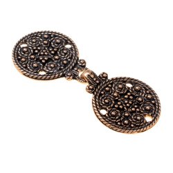 [06 GWH Granu-b] Gewandhaken granuliert für historische mittelalterliche Kostüme und Larp Gewandungen (Bronze)