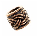 Haarperle Bartperle 'Flechtband' Bronze oder Bronze versilbert Bartschmuck Schmuck