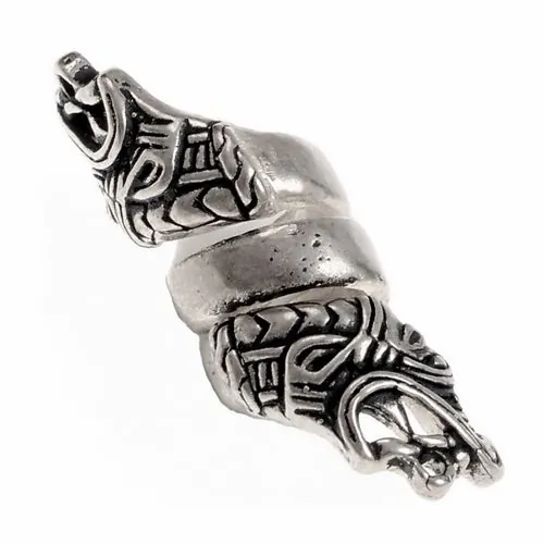 [07 BP Hait.b] Haarperle Bartperle 'Haithabu''  Bronze oder Bronze versilbert Bartschmuck Schmuck (Bronze)