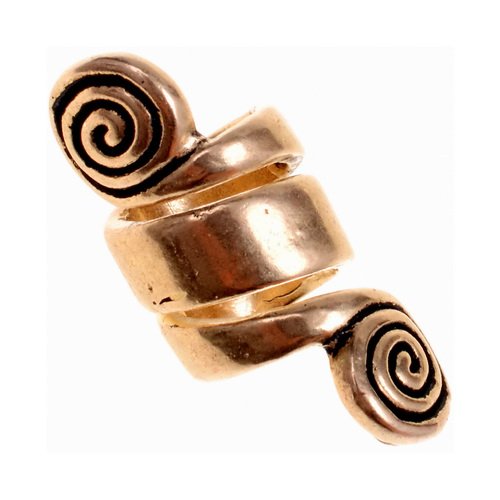 [07 BP Spirale-b] Haarperle Bartperle 'Spirale''  Bronze oder Bronze versilbert Bartschmuck Schmuck (Bronze)