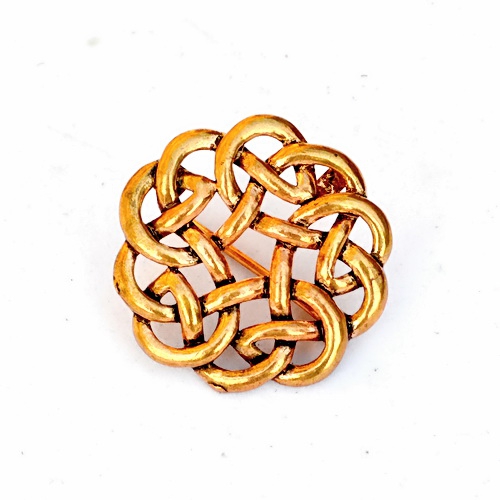 [07 Br 1 Kelt-Kn.b] Keltische Brosche mit Knotenflechtwerk (Bronze)