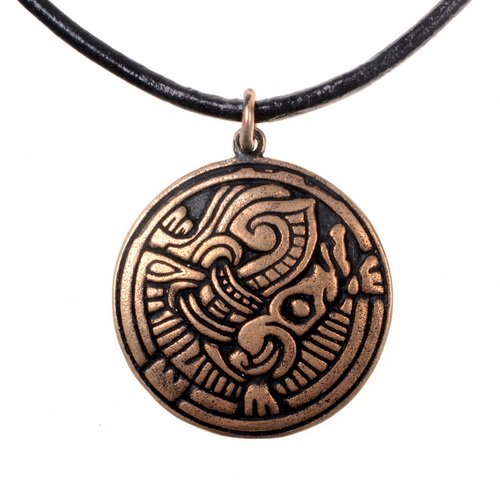 [0 Anh Greiftier.b] Wikinger-Anhänger "Noreg"  - Accessoire, Schmuck für Mittelalter, LARP und Alltag (Bronze)