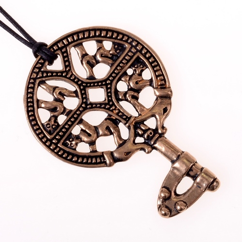 [0 Wik-Schl.b] Wikinger Schlüssel Amulett Bronze  - Replik Nachbildung nach Originalfund (Bronze)