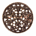 Wikinger Scheibenfibel im Borrestil Bronze