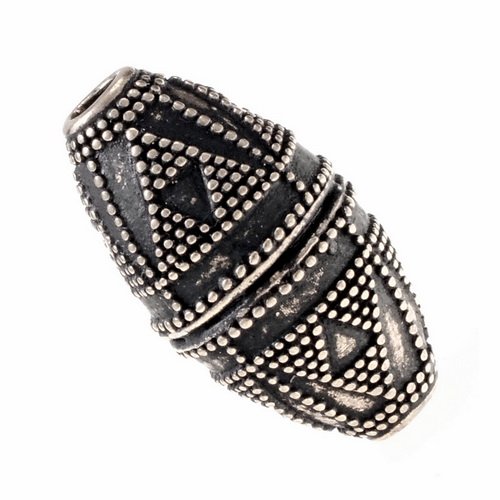 [07 PER 09-b] Wikinger Perle Nr. P9 Granulationstechnik Bronze oder Bronze versilbert (Bronze)