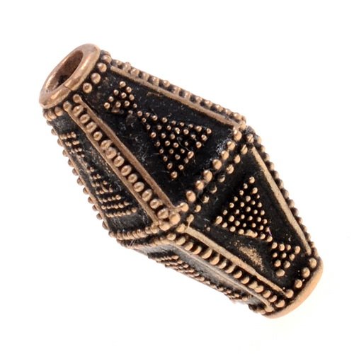 [07 PER 07.b] Wikinger Perle Nr. P7  Granulationstechnik Bronze oder Bronze versilbert (Bronze)