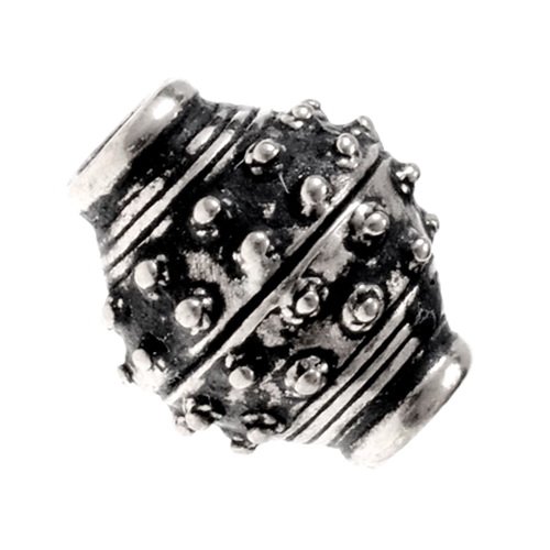 [07 PER 03-b] Wikinger Perle Nr. P3  Granulationstechnik Bronze oder Bronze versilbert (Bronze)