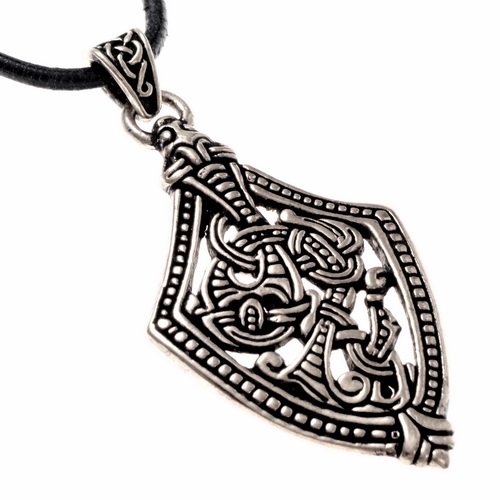 [0 Chape] Wikinger Ortband Amulett Bronze  - Replik Nachbildung nach Originalfund (Versilbert)