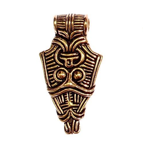 [0 UppMask.b] Uppåkra Maskenamulett - Bronze Anhänger Replik (Bronze)
