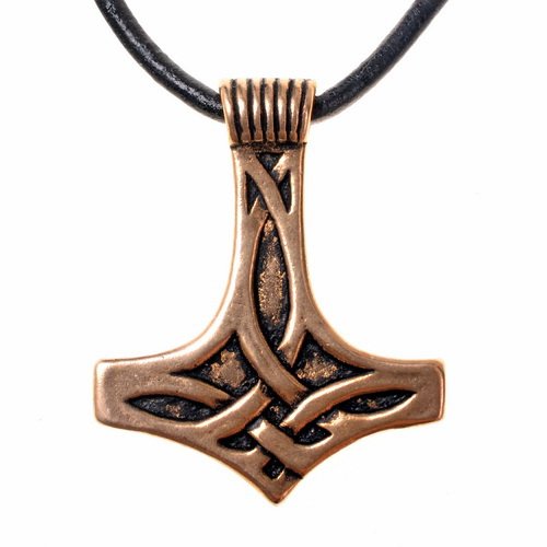 [0 TH Knoten.b] Thorshammer "Knoten"  - Accessoire, Schmuck für Mittelalter, LARP und Alltag (Bronze)