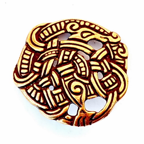 [07 Br 1 Urnes.b] Scheibenfibel aus Skandinavien Urnesstil Bronzel (Bronze)