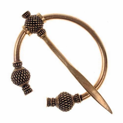 [07 Fi Distel - KL-b] Replik einer kleinen Distelfibel Wikinger Schmuck (Bronze)