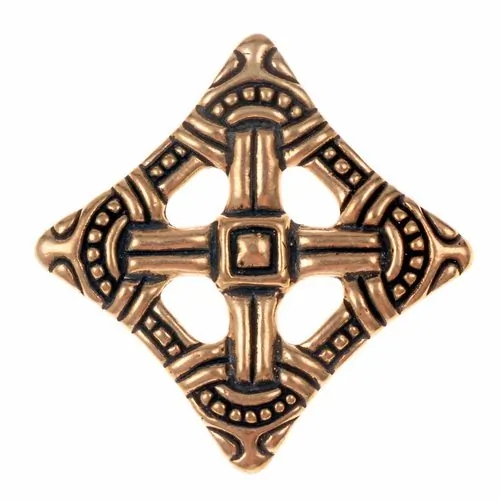 [07 Br Raute.b] Rautenfibel aus Uppåkra Wikingerfibel Bronze (Bronze)