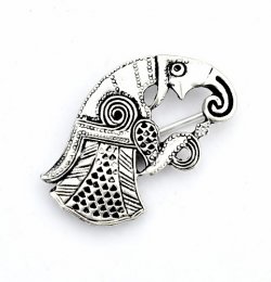 [07 Br Rabe - L-b] Raben Fibel links Vendelzeit Replik Bronze (Bronze)